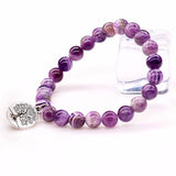 Purple Crystal Beads Bracelets & Bangles with Life of Tree