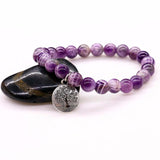 Purple Crystal Beads Bracelets & Bangles with Life of Tree