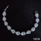 Angel Tears Pear Silver Bracelet Bangle Women Anniversary Gift Jewelry