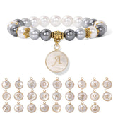 Colorful Shell Pearl Beaded Bracelets A-Z Initial Charms