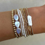 Freshwater Pearl Bracelet Gift for Women 18K Waterproof Jewelry