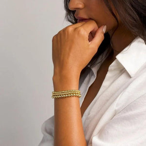 KKBEAD Stretch Bracelets 18K Waterproof Plated Beads Bracelet for Women