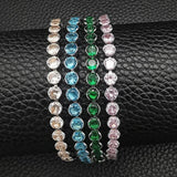 Pink Green Round Bracelet Bangle for Women Gift S6792