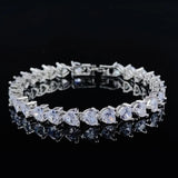 Heart Silver Bracelet Bangle for Women Wedding Bride Gift