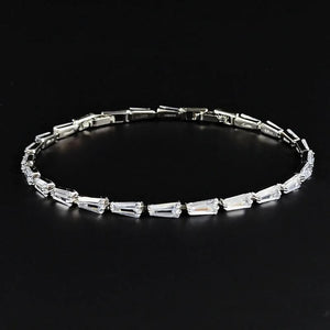 Princess Cut Silver Bangle for Women Anniversary Gift