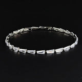 Princess Cut Silver Bangle for Women Anniversary Gift