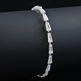 Princess Cut Silver Bangle for Women Anniversary Gift