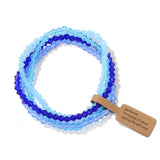Colorful 4mm Crystal Beads Bracelet Set Women Girls Lucky Jewelry Gift