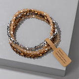 Colorful 4mm Crystal Beads Bracelet Set Women Girls Lucky Jewelry Gift