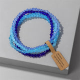 Colorful 4mm Crystal Beads Bracelet Set Women Girls Lucky Jewelry Gift