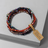 Colorful 4mm Crystal Beads Bracelet Set Women Girls Lucky Jewelry Gift