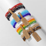 Colorful 4mm Crystal Beads Bracelet Set Women Girls Lucky Jewelry Gift