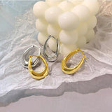 925 Silver Hip Hop Retro Elliptical Droplets Earrings For Women