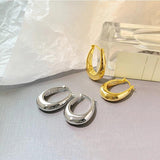 925 Silver Hip Hop Retro Elliptical Droplets Earrings For Women