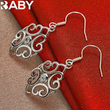 925 Silver Geometric Zircon Drop Earrings Wedding Party Jewelry