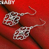 925 Silver Geometric Zircon Drop Earrings Wedding Party Jewelry