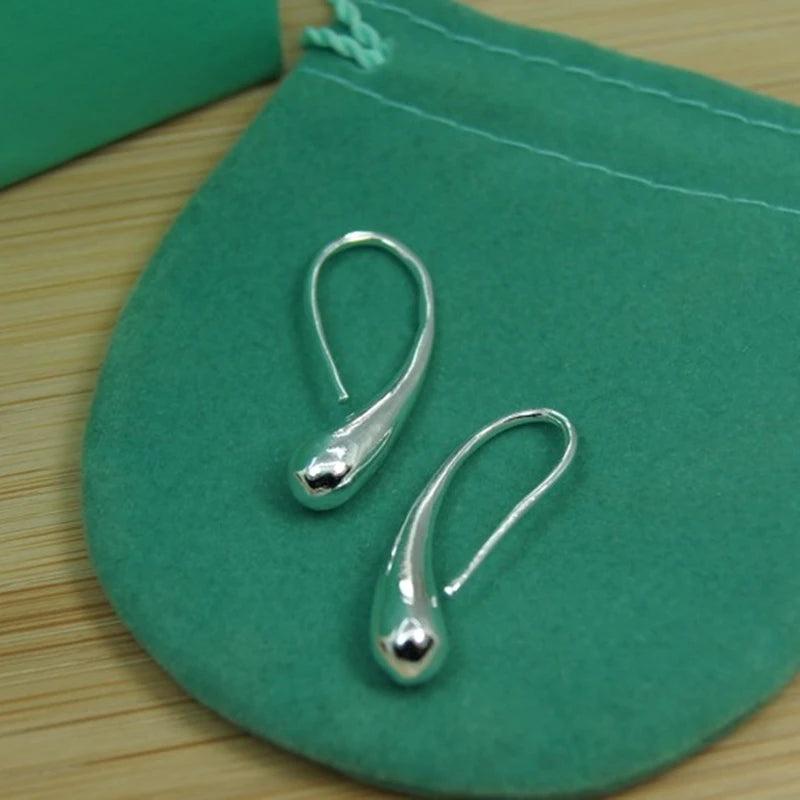 925 Silver Teardrop Dangle Earrings - Valentine Gift