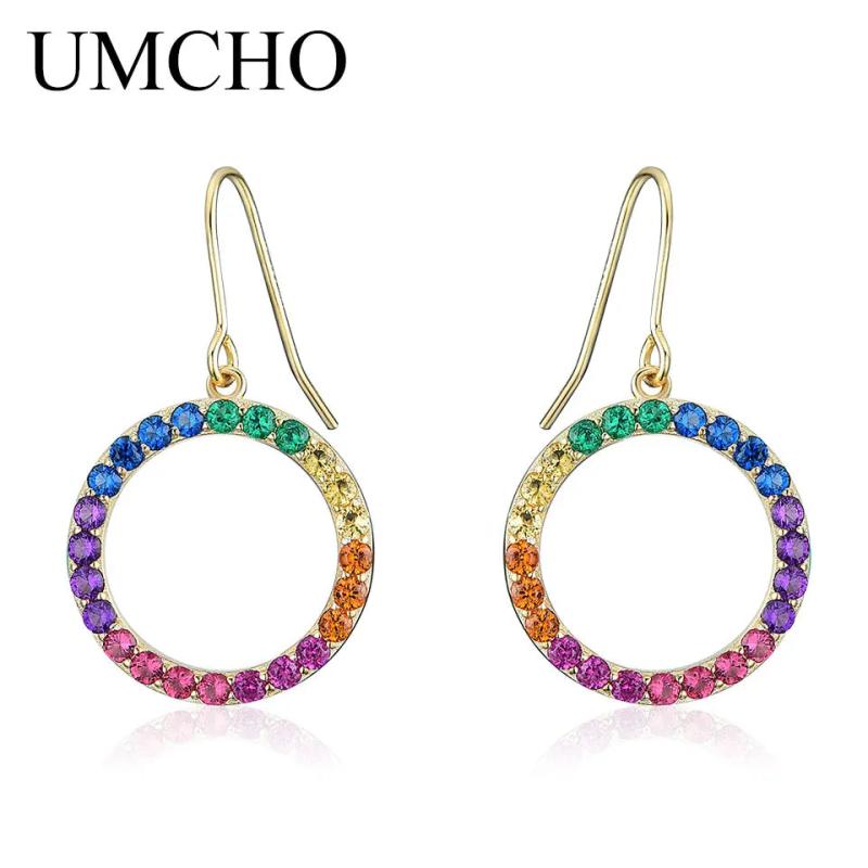 925 Silver Round Drop Earrings Romantic Kpop Wedding Gift