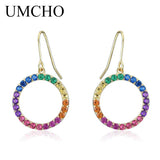 925 Silver Round Drop Earrings Romantic Kpop Wedding Gift