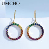 925 Silver Round Drop Earrings Romantic Kpop Wedding Gift