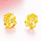 14k Ruyi Chinese Knot Earrings Gift for Her 999 Fine Jewelry