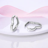 925 Silver Double Hoop Earrings Pave Stud Wedding Gift For Women