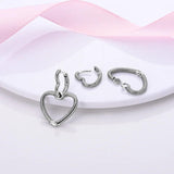 925 Silver Double Hoop Earrings Pave Stud Wedding Gift For Women