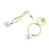 925 Silver Yellow Drop Earrings Shell Beads Korea Party Gift