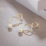 925 Silver Yellow Drop Earrings Shell Beads Korea Party Gift