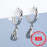 925 Silver Pattern Drop Earrings Jewelry Gift