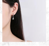 925 Silver Pattern Drop Earrings Jewelry Gift