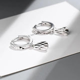 925 Silver Pattern Drop Earrings Jewelry Gift
