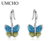 Colorful Butterfly Silver Earrings For Women Gift Fine Jewelry