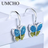 Colorful Butterfly Silver Earrings For Women Gift Fine Jewelry
