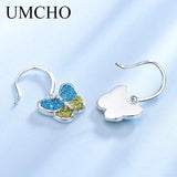 Colorful Butterfly Silver Earrings For Women Gift Fine Jewelry
