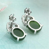 Green Chalcedony Water Drop Earrings - Boutique Agate Jewelry