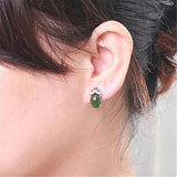 Green Chalcedony Water Drop Earrings - Boutique Agate Jewelry