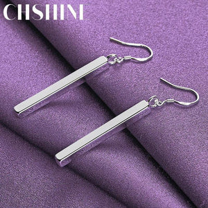 925 Sterling Silver Column Earrings Wedding Jewelry