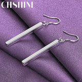 925 Sterling Silver Column Earrings Wedding Jewelry