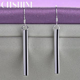 925 Sterling Silver Column Earrings Wedding Jewelry