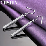 925 Sterling Silver Column Earrings Wedding Jewelry