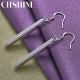 925 Sterling Silver Column Earrings Wedding Jewelry