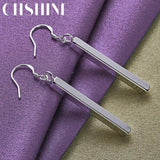 925 Sterling Silver Column Earrings Wedding Jewelry