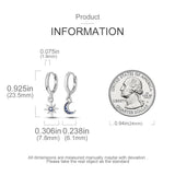925 Silver Star & Moon Rabbit Carrot Earrings