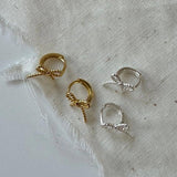 SHANICE S925 Sterling Silver Bow Stud Earrings Jewelry Christmas Gift