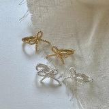 SHANICE S925 Sterling Silver Bow Stud Earrings Jewelry Christmas Gift
