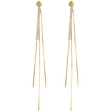 Vintage Metal Tassel Dangle Earrings Fringe Drop Big Earing for Women