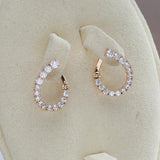 Zircon Half Open Curve Geometric Earrings for Women