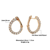 Zircon Half Open Curve Geometric Earrings for Women