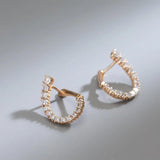 Zircon Half Open Curve Geometric Earrings for Women